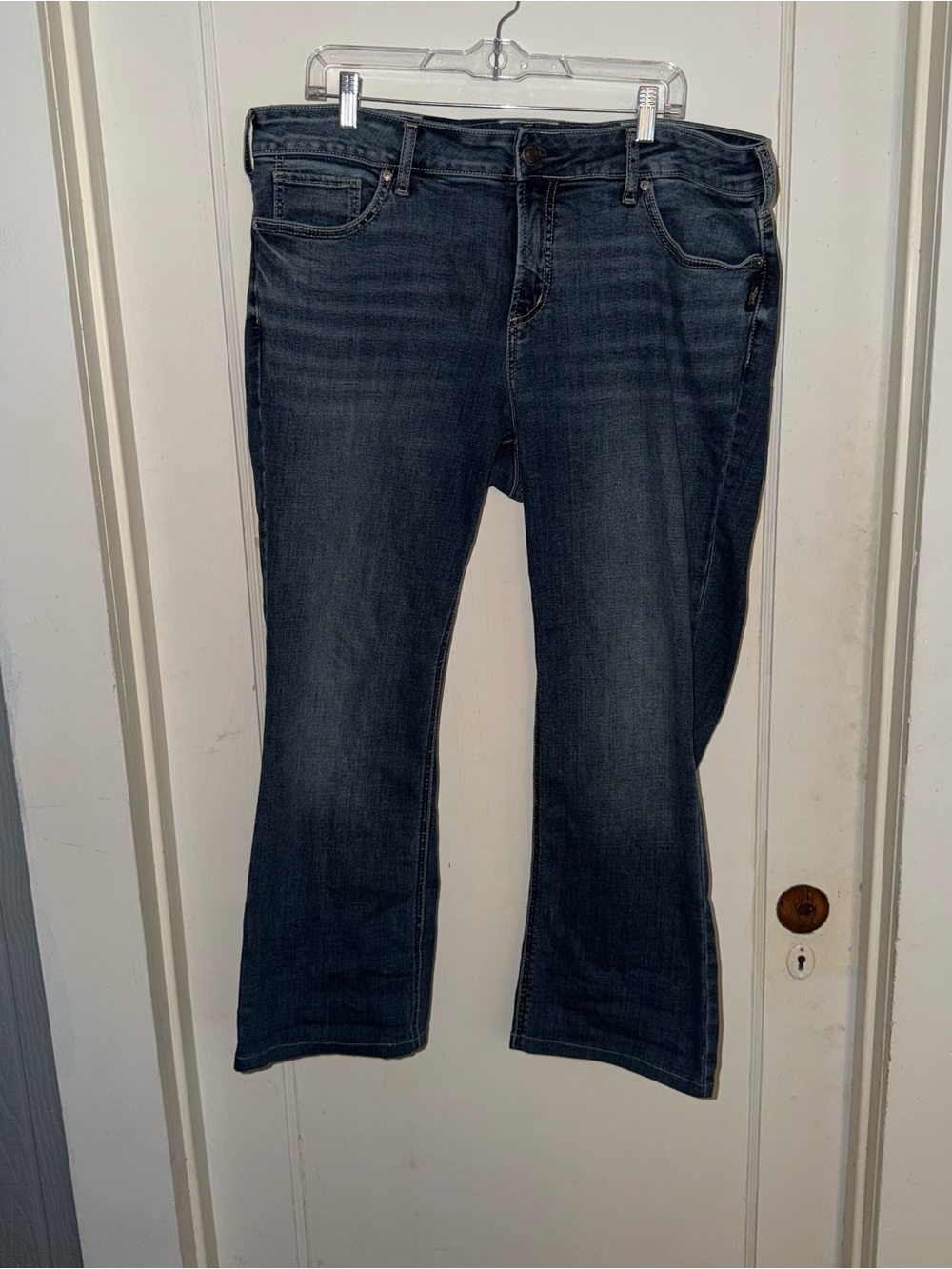 Silver Jeans Elyse Slim Boot Jeans Plus Size 16W Blue Denim Embroidered Pocket